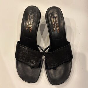 Donald J Pliner Black Heeled Slide Sandals – Made in Italy